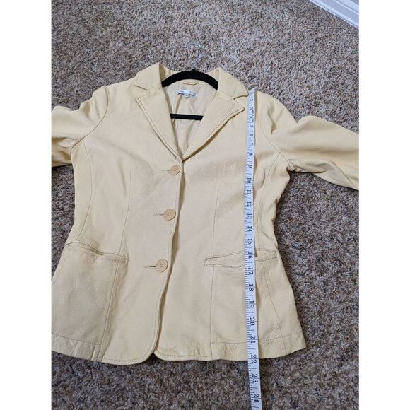 Vince Buttermilk Yellow Leather Jacket 6 - Picture 3 of 16